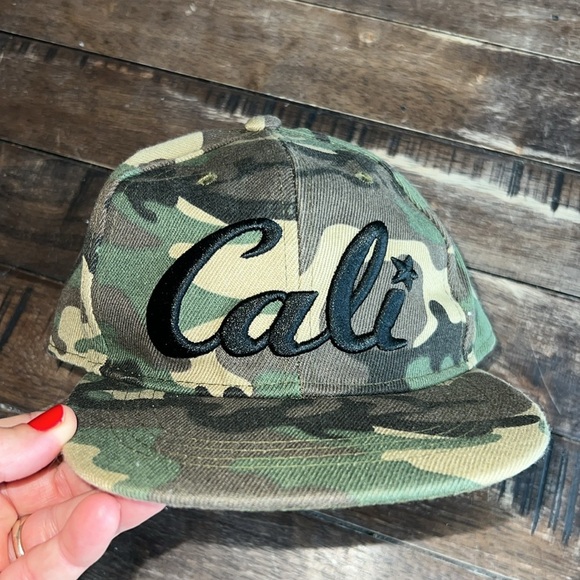Adult California Republic Cali Camo Camouflage Snapback Flat Bill Cap - Picture 6 of 7